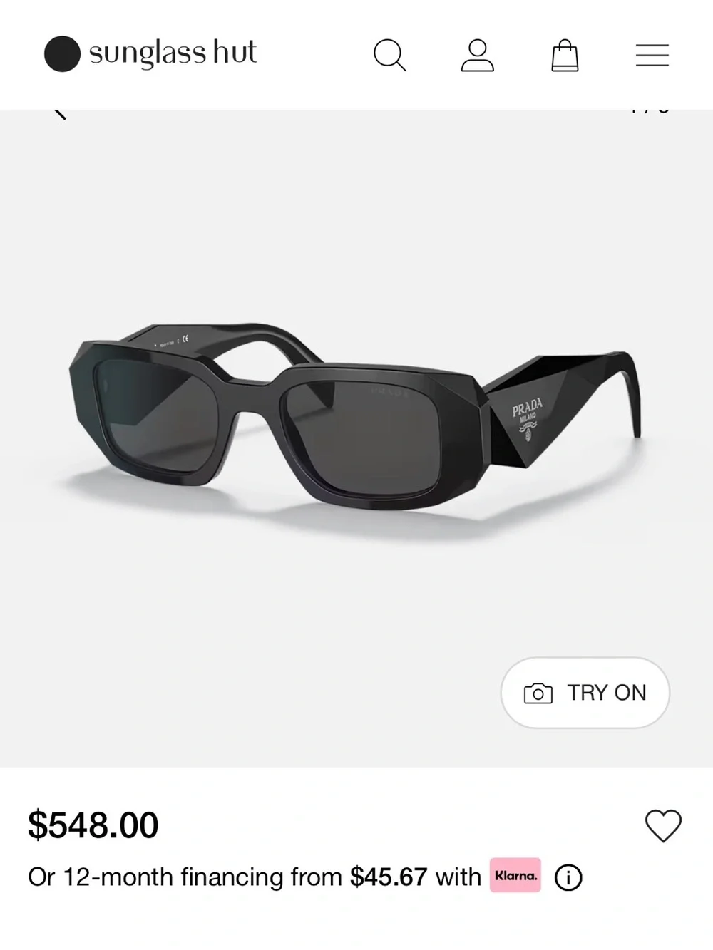 PRADA PR 17W Black Frame Sunglasses Unisex